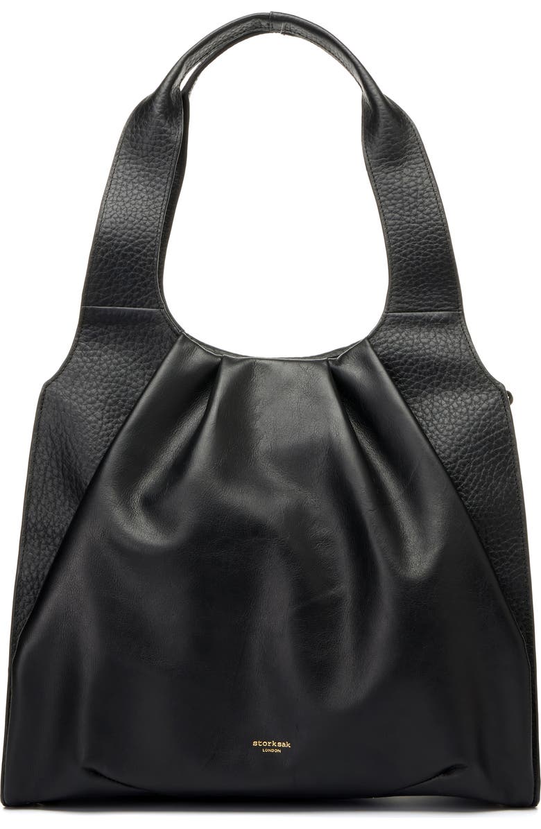 Storksak Kaia Leather Convertible Diaper Bag, Main, color,