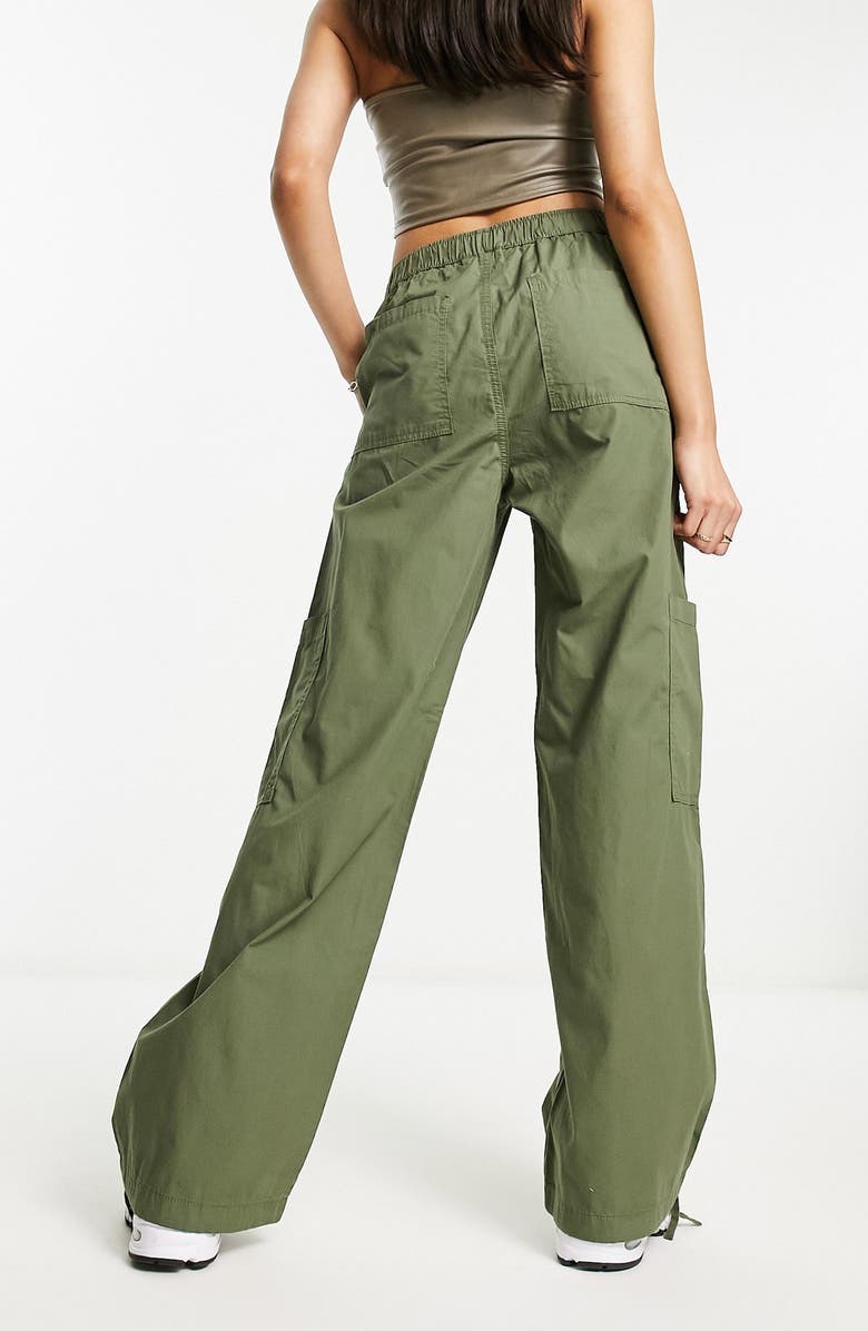 ASOS DESIGN Pull-On Cotton Poplin Cargo Pants, Alternate, color, Khaki