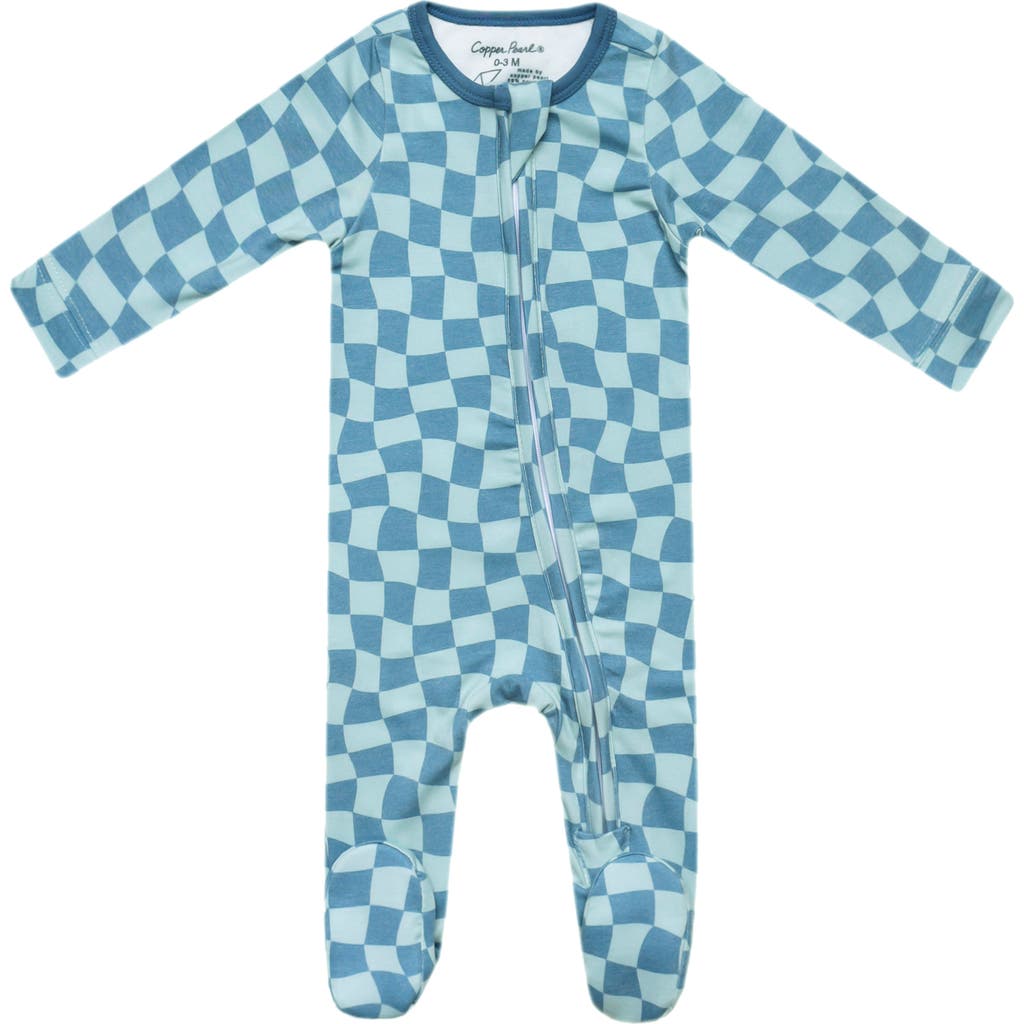 COPPER PEARL COPPER PEARL MILES CHECK ZIP-UP FOOTIE