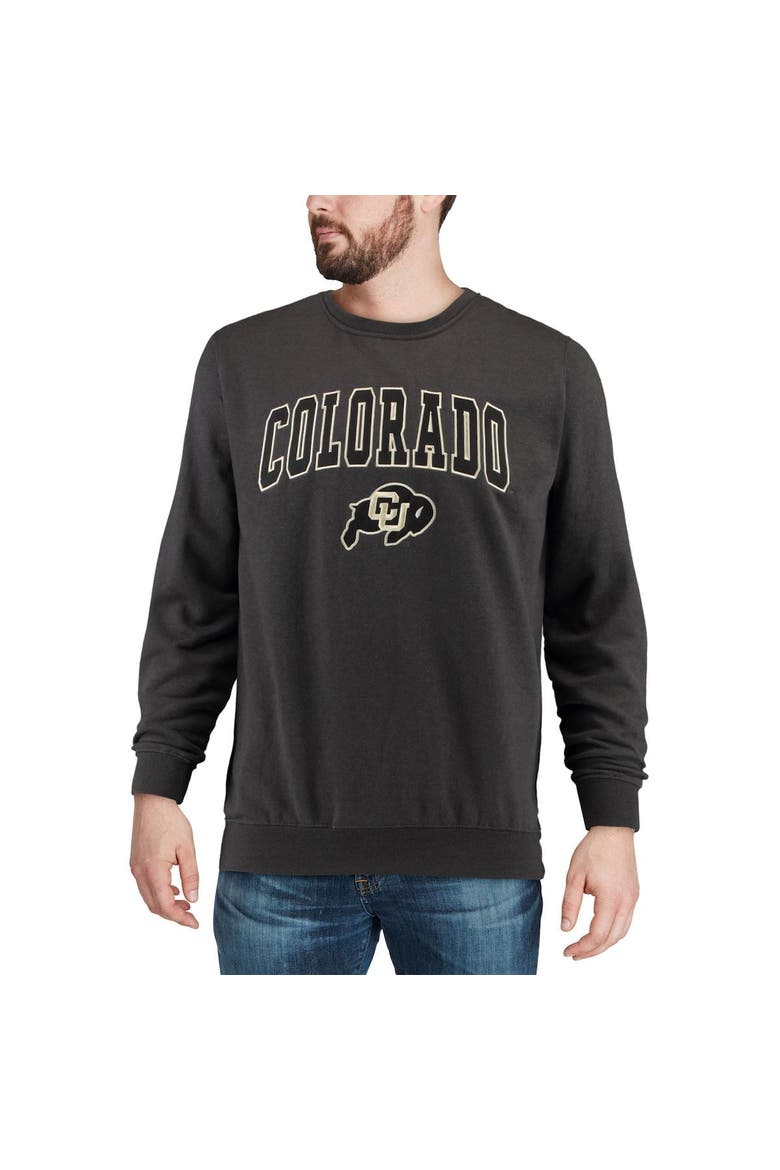 Men's Colosseum Charcoal Colorado Buffaloes Arch & Logo Crew Neck Sweatshirt, Alternate, color, Charcoal