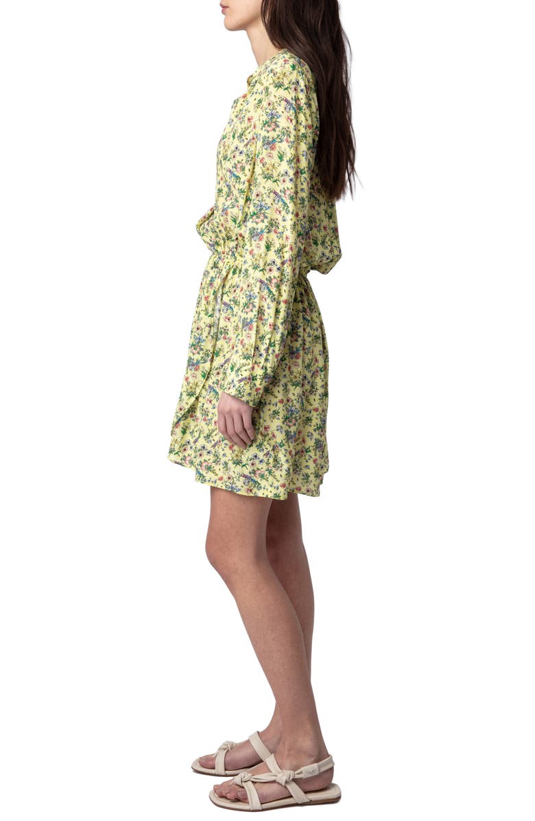 Zadig & Voltaire Rinka Floral Long Sleeve Dress, Alternate, color, 