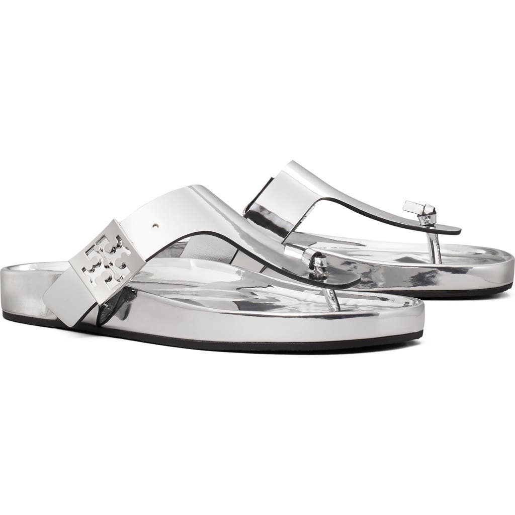 Tory Burch Mellow Thong Sandal In Silver