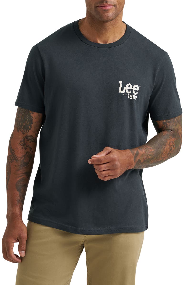 Lee Logo Graphic T-Shirt, Main, color, Washed Black