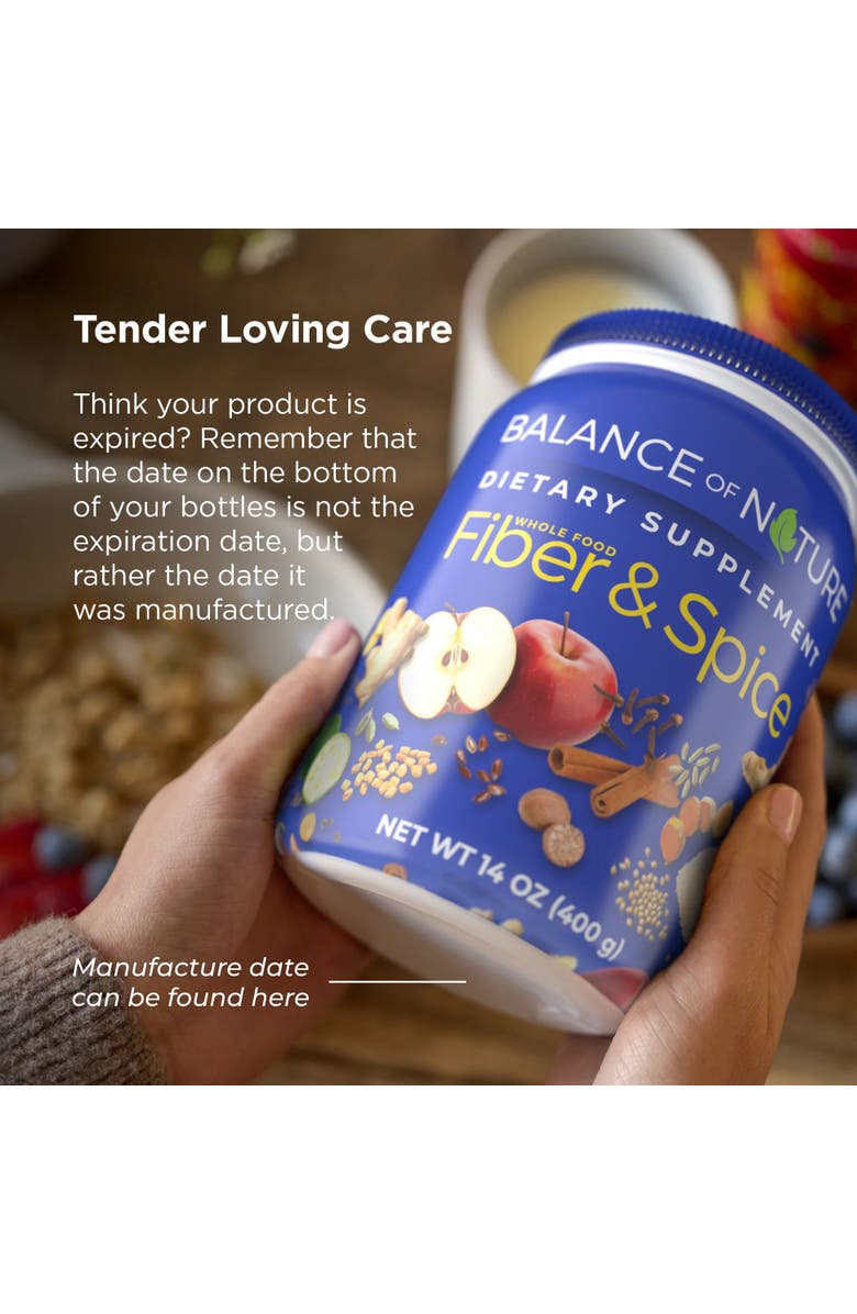 Balance of Nature Fiber and Spice Blend with Psyllium Husk Flaxseed Turmeric and Apple, Alternate, color, NO COLOR