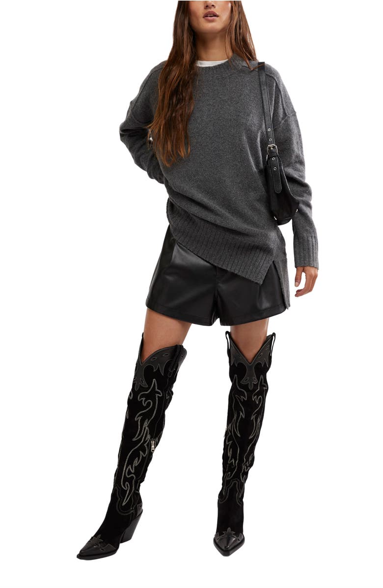 Free People Phoebe High-Low Tunic Sweater, Alternate, color,