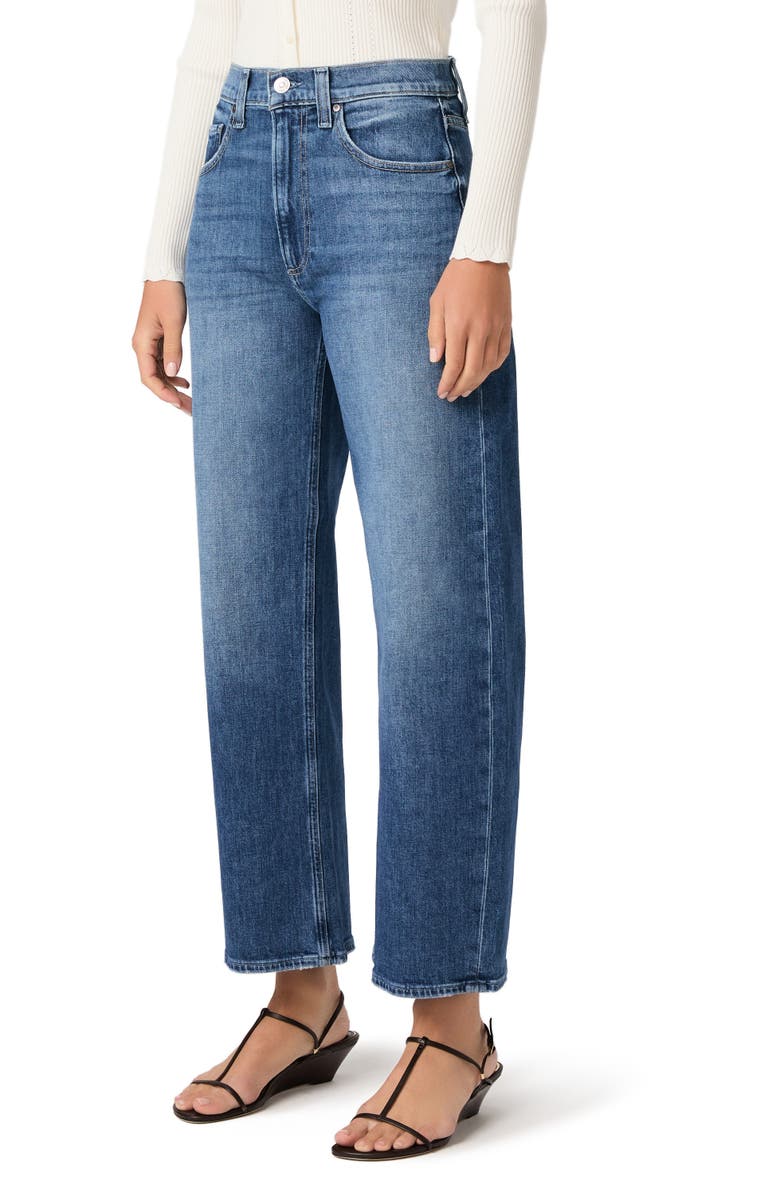 PAIGE Arellia High Waist Ankle Barrel Jeans, Alternate, color, Stoneview