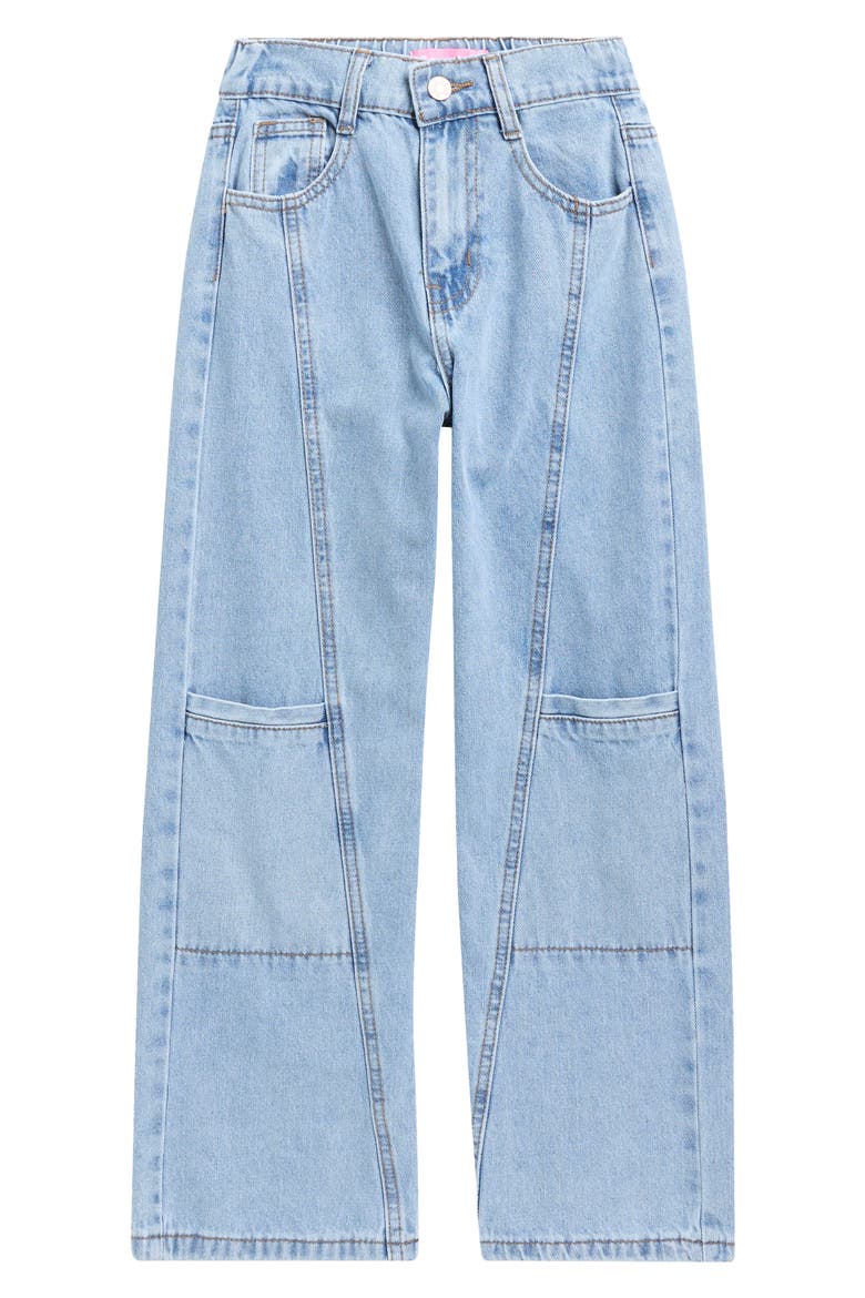 Kids' Seamed Wide Leg Jeans, Main, color, LIGHT WASH