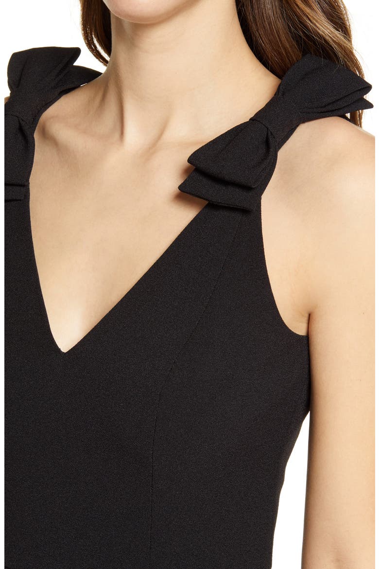Bow Detail Sleeveless Sheath Dress, Alternate, color, BLACK