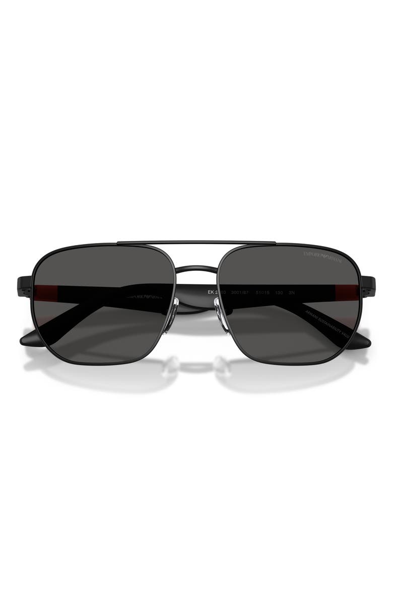 Emporio Armani Kids' 51mm Square Sunglasses, Alternate, color, Matte Black / Dark Grey