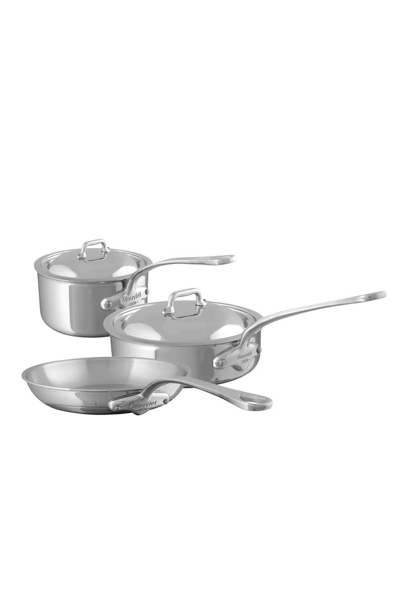 Mauviel M'Cook Stainless Steel 5 Piece Cookware Set, Main, color, Silver