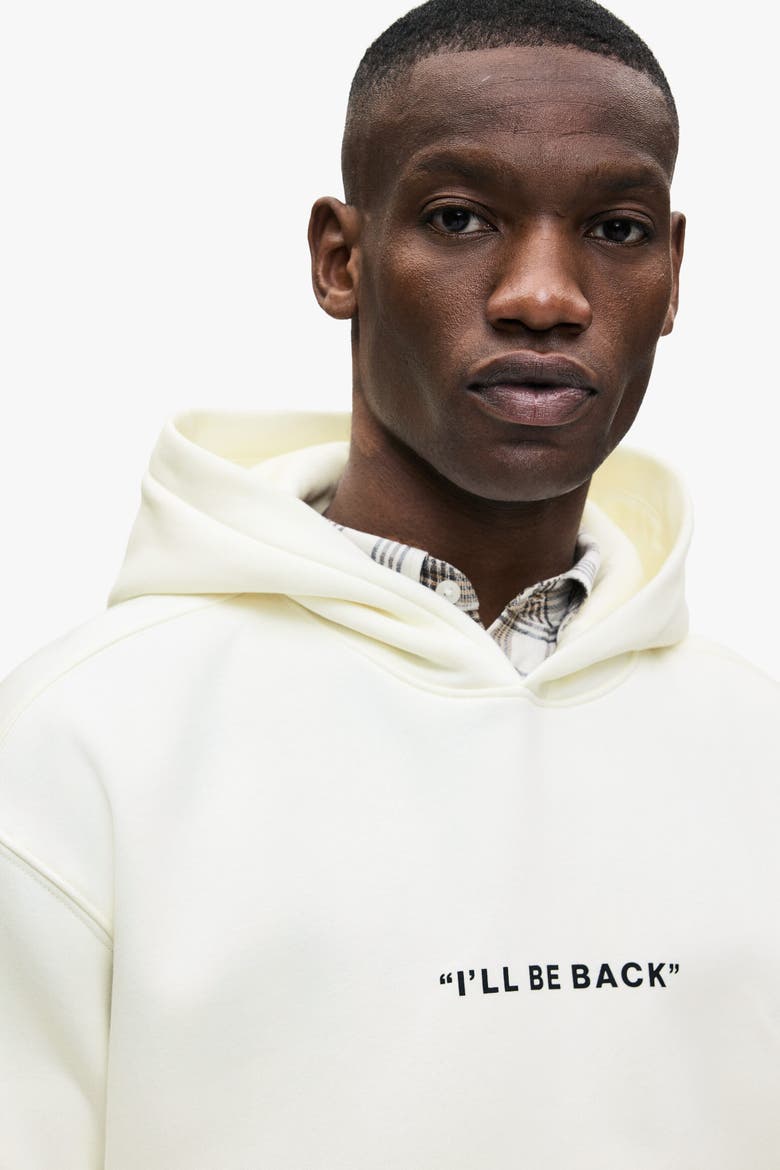 Loose Fit Printed Hoodie, Alternate, color, White/Terminator