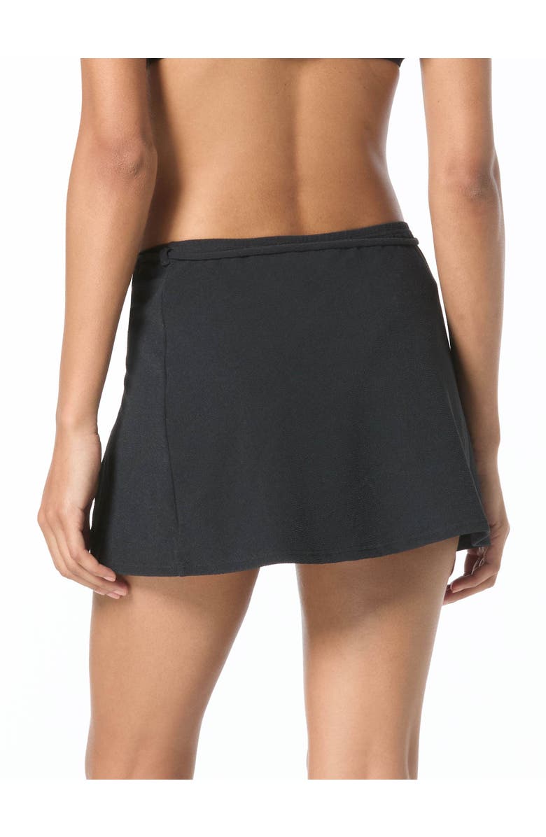 MICHAEL Michael Kors Oval Link Crepe Solids Coverup Skirt, Alternate, color, Black