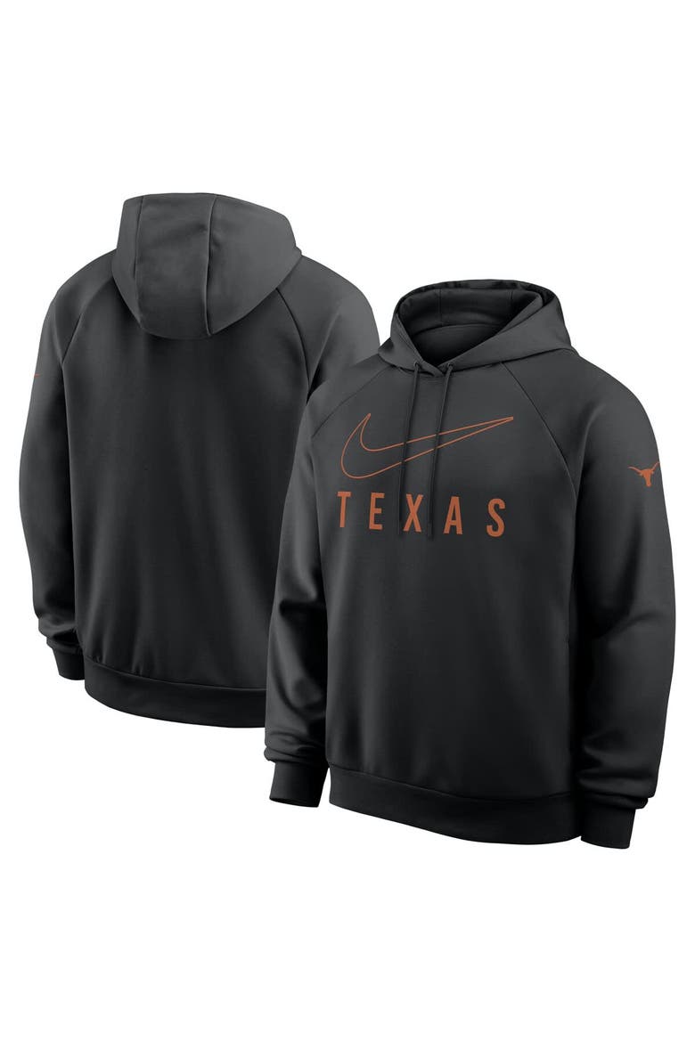 Men's Nike Black Texas Longhorns Premium Raglan Performance Pullover Hoodie, Alternate, color, Black