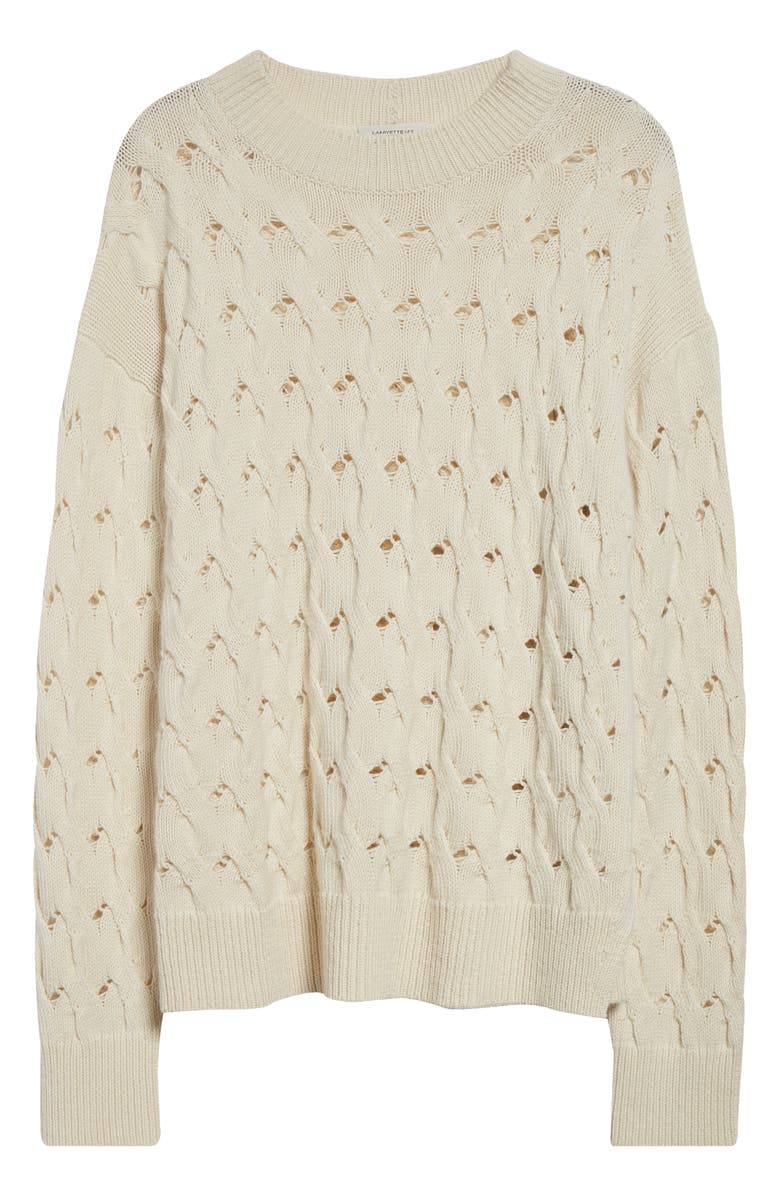 Lafayette 148 New York Cable Stitch Cashmere & Silk Sweater, Alternate, color, 