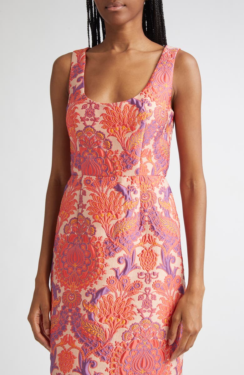 Etro Paisley Metallic Brocade Midi Dress, Alternate, color, Var. Multicolor F.do Bianco