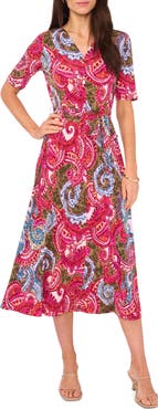 Chaus Faux Wrap Midi Dress