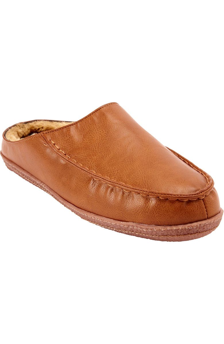 KingSize Fur-Lined Clog Slippers, Main, color, Chestnut