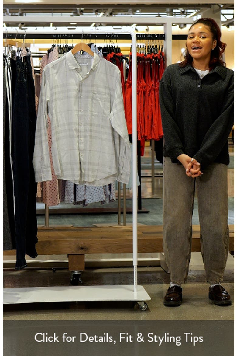 Silver Mist Plaid Cotton & Viscose Button-Up Shirt video