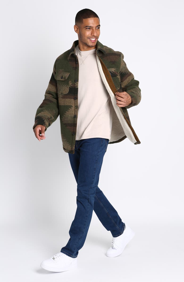 JACHS Geometric Fleece Lined Shirt Jacket, Alternate, color,