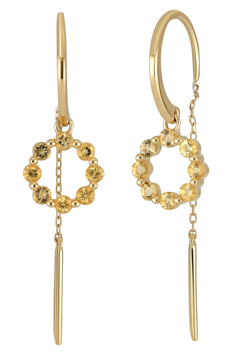 Bony Levy 14K Gold Citrine Threader Earrings, Main, color,