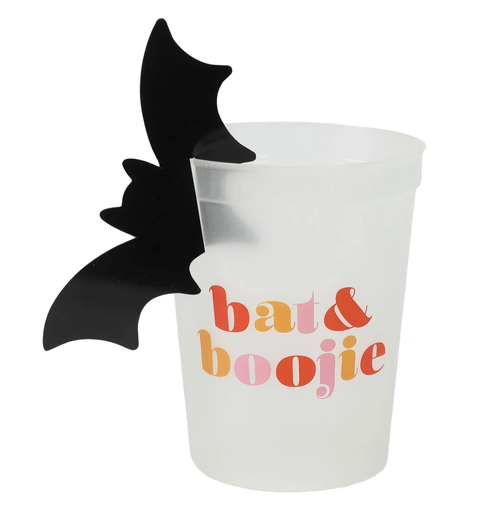 Bat & Boojie Glow in the dark Halloween Cups with Bat Drink Markers