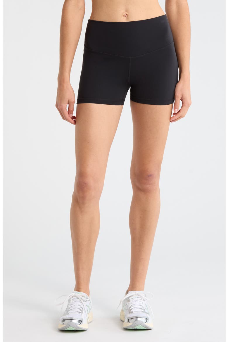 Luxe Lite High Waist Shorty Shorts, Main, color, BLACK