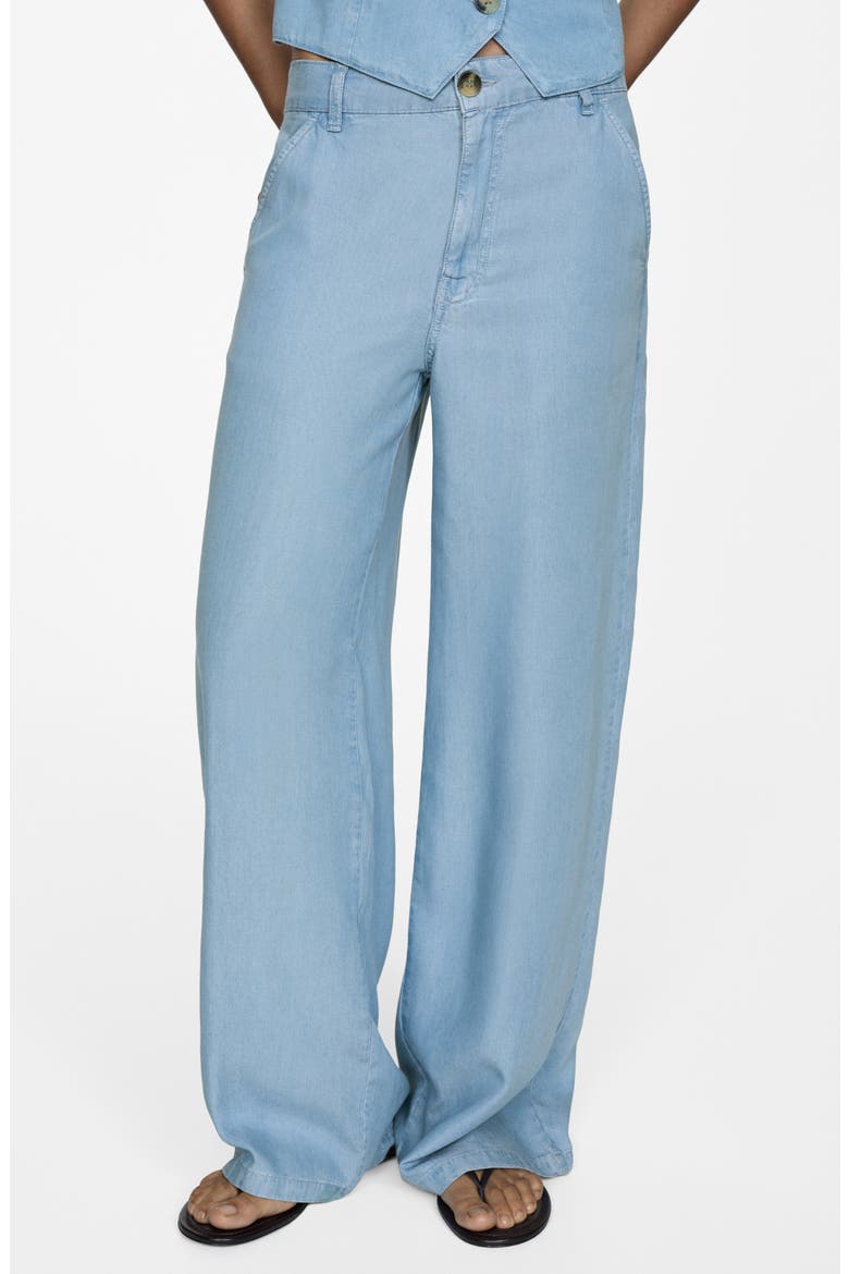 Lyocell Wide Leg Pants, Main, color, LIGHT BLUE