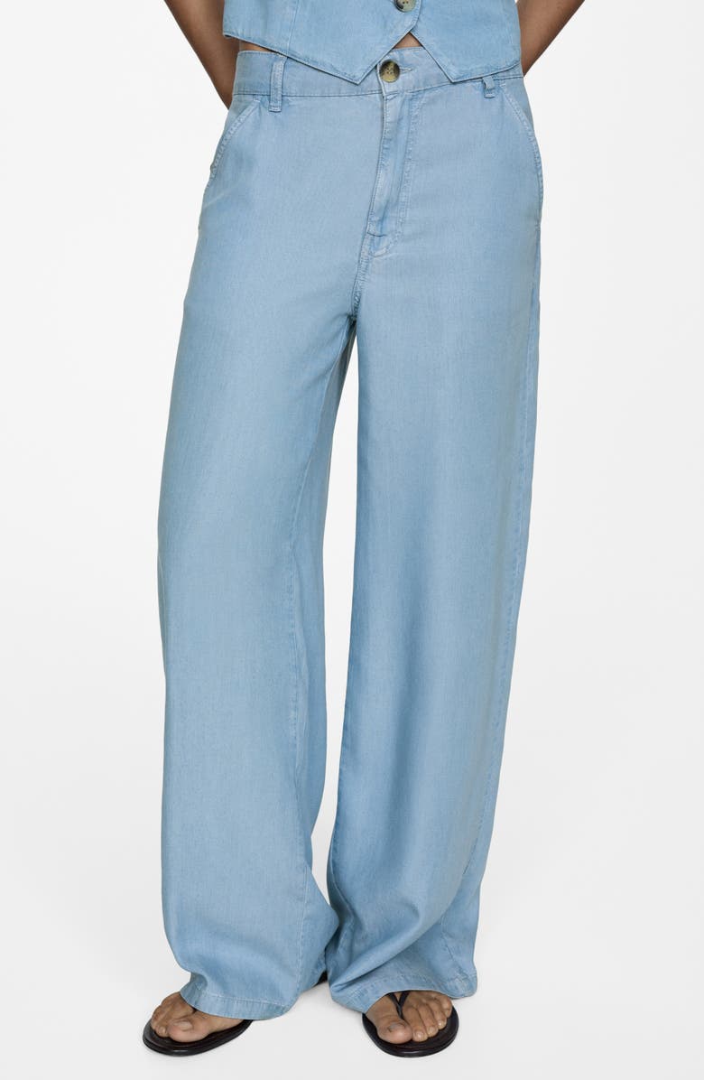 MANGO Lyocell Wide Leg Pants, Main, color, 