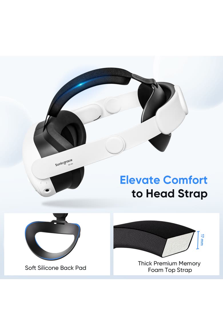 S3 Air Comfort Head Strap for Meta Quest 3 and 3S, Alternate, color, White