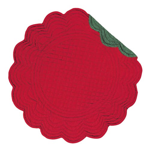 C & F Home C&f Home Red And Green Round Placemats Set Of 6, 17" In Red
