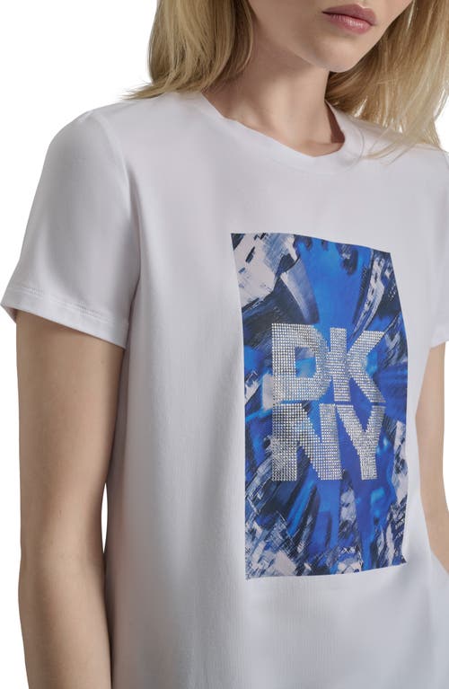 Dkny Skyscraper Graphic T-shirt In White
