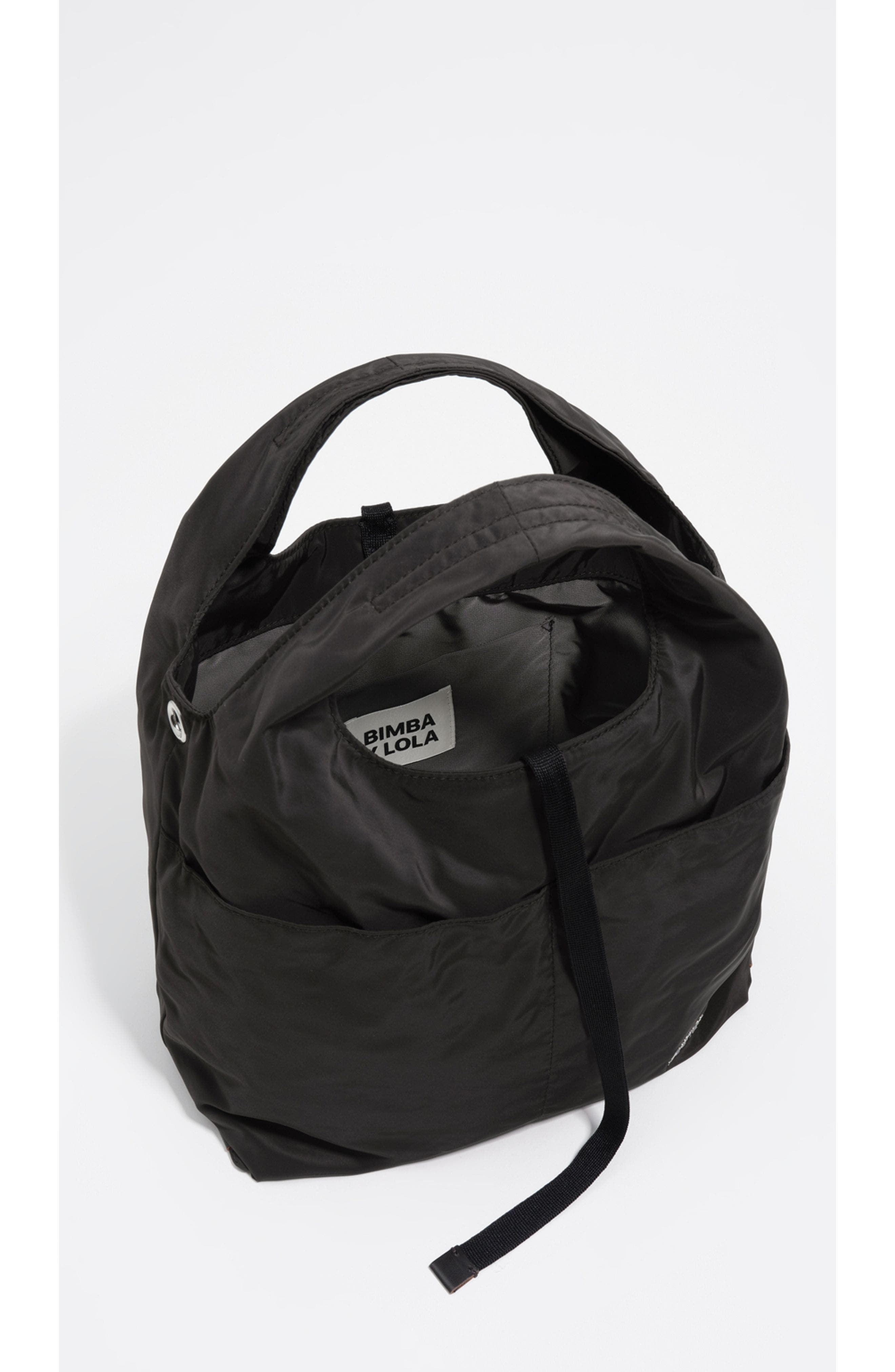 Bimba y Lola Medium Nylon Paper Bag, Alternate, color, Charcoal