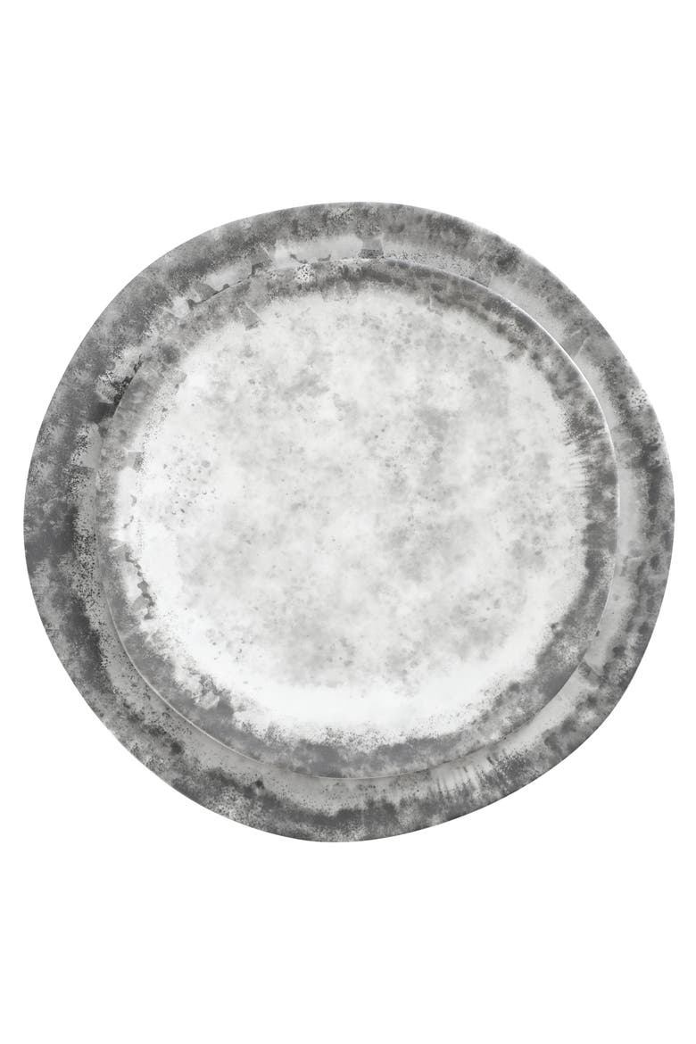 Organic Decal 16 Piece Melamine Dinnerware Set, Alternate, color, Grey