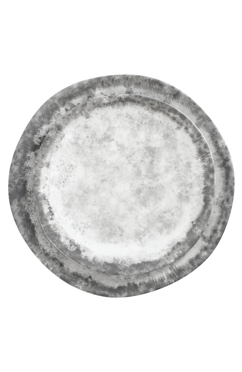 Gibson Elite Organic Decal 16 Piece Melamine Dinnerware Set, Alternate, color, Grey