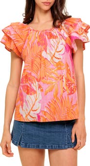 FLYING TOMATO Print Woven Top