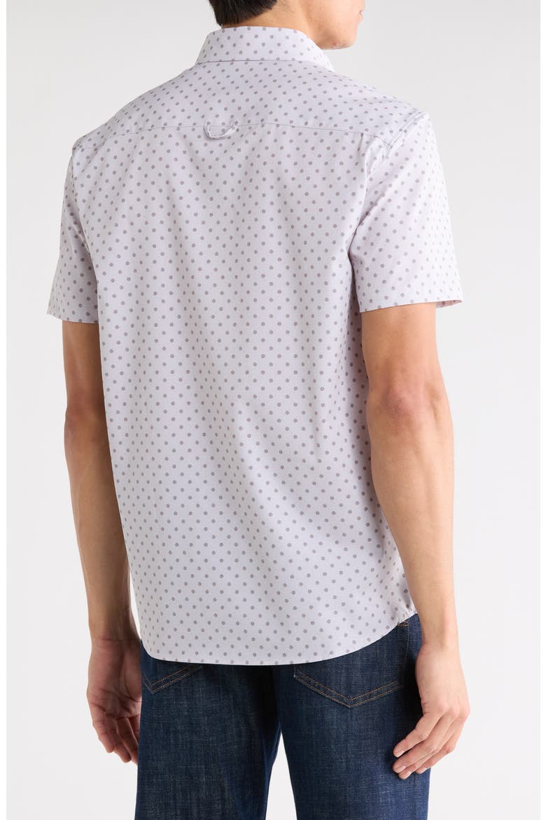 Polka Dot Woven Short Sleeve Shirt, Alternate, color, METALLIC SAGE