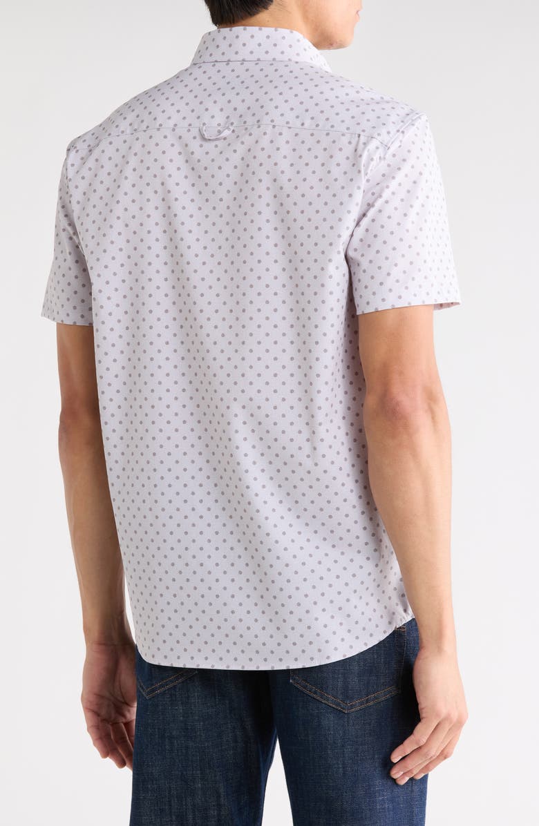 Brooklyn Brigade Polka Dot Woven Short Sleeve Shirt, Alternate, color, Metallic Sage