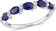 Julianna B. Blue Sapphire & Diamond Ribbon Ring 14k
