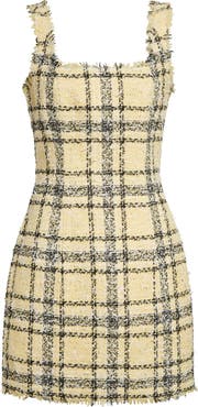 Balmain Check Glitter Tweed Minidress