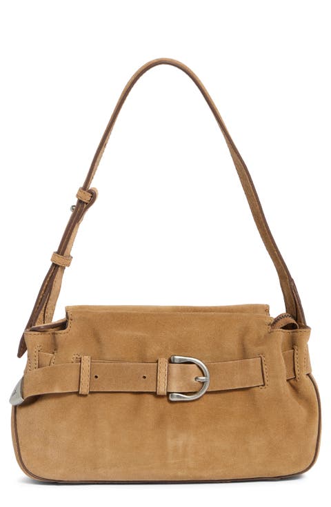 Heather Leather Suede Shoulder Bag