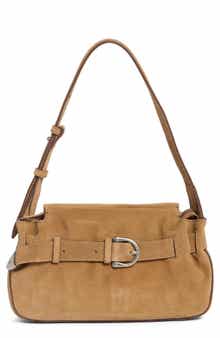 Heather Leather Suede Shoulder Bag