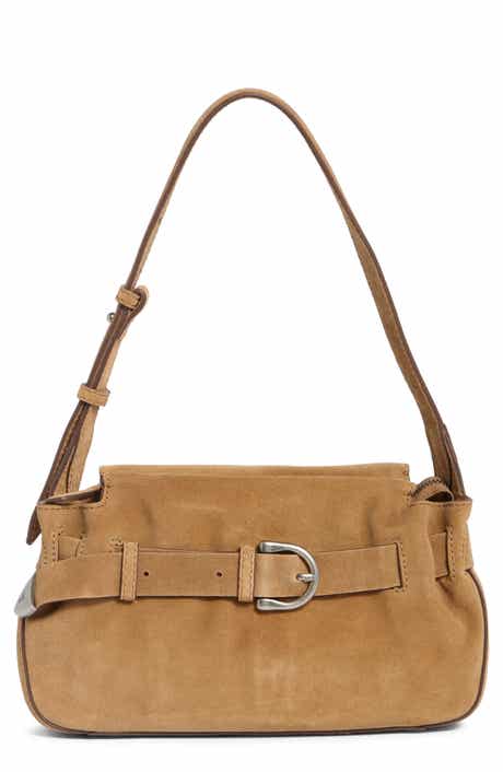 Heather Leather Suede Shoulder Bag