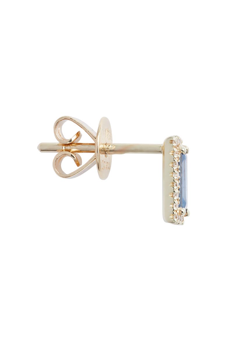 Blue Sapphire & Diamond Stud Earrings, Alternate, color, YELLOW/BLUE