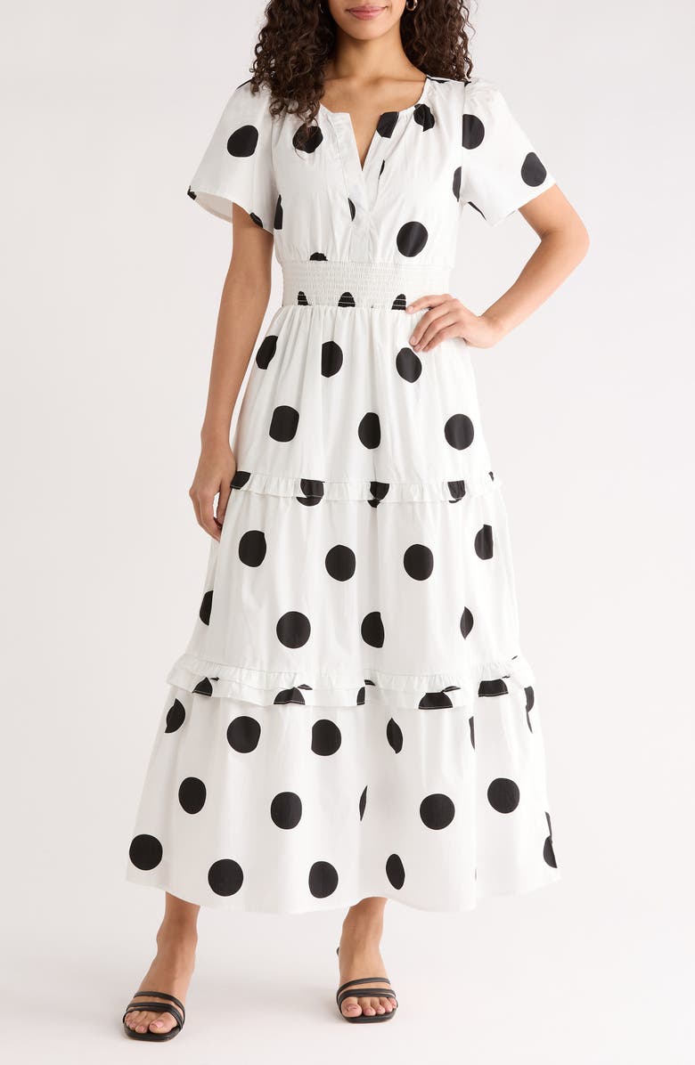 SUGARLIPS Randal Polka Dot Palmer Poplin Maxi Dress, Main, color, 