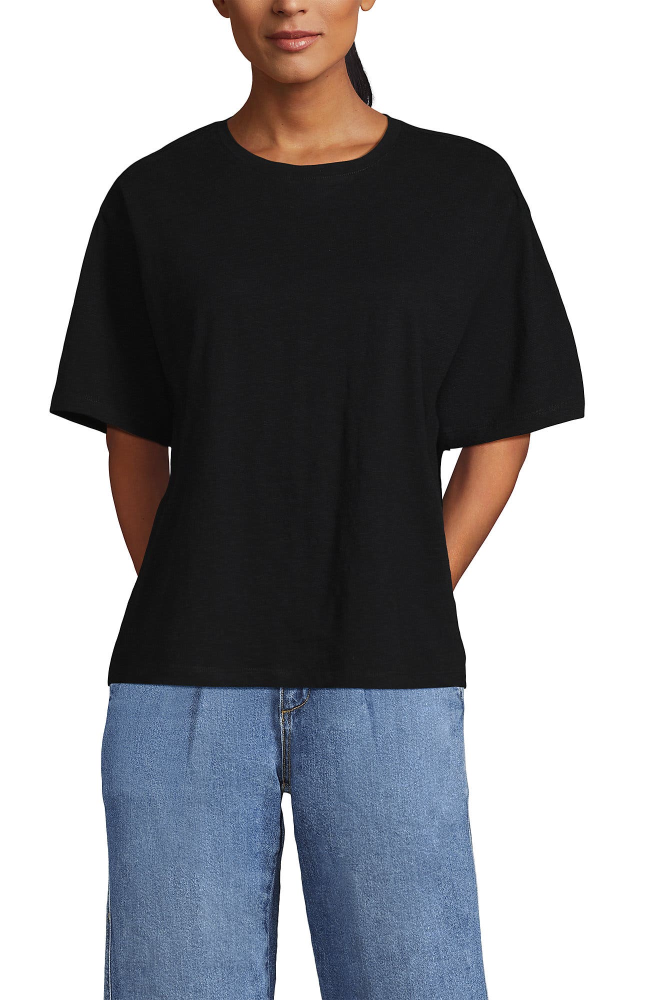 Short Sleeve Slub Jersey Cutwork T-Shirt