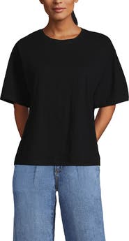Lands' End Short Sleeve Slub Jersey Cutwork T-Shirt