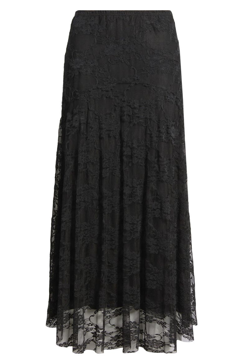 Lace Maxi Skirt, Alternate, color, BLACK