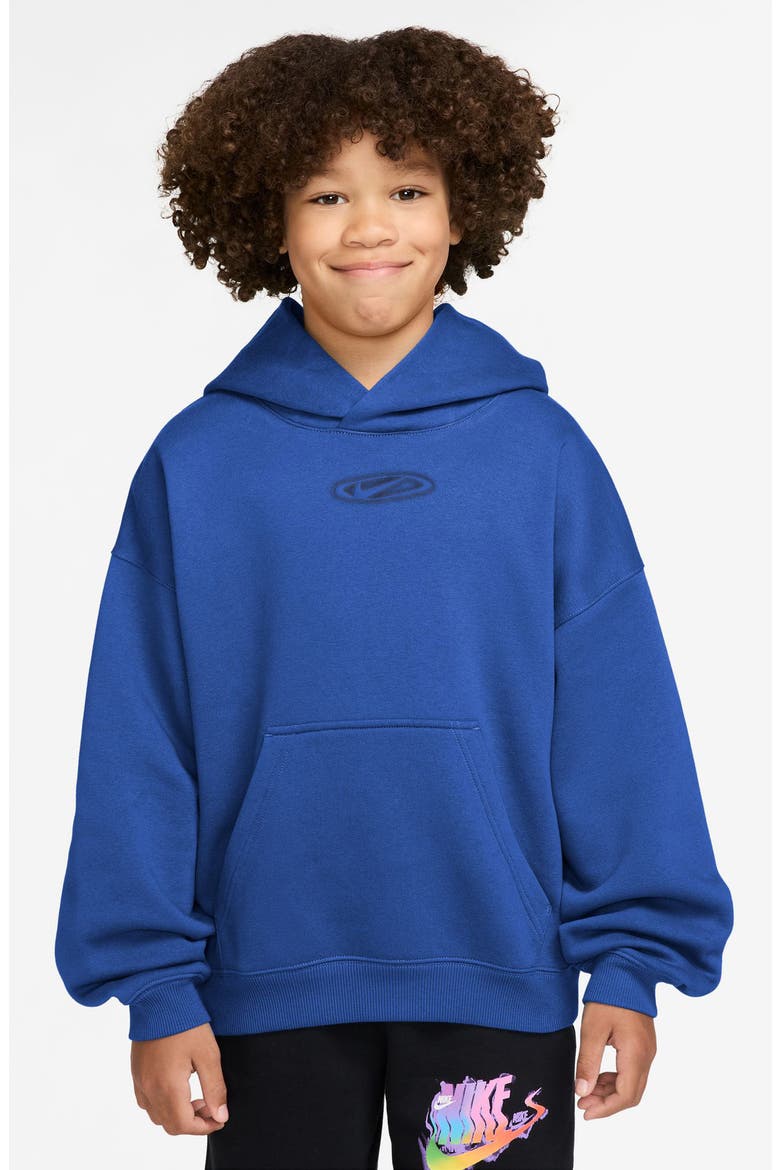 Kids' Sportswear Club Oversize Hoodie, Main, color, GAME ROYAL/ MIDNIGHT NAVY