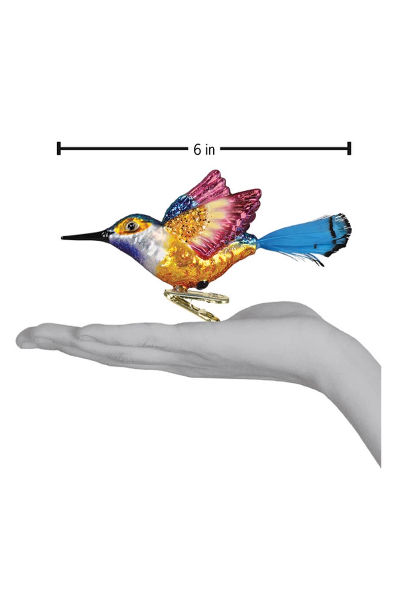 Vibrant Hummingbird Ornament, Alternate, color, BLUE/ GOLD MULTI