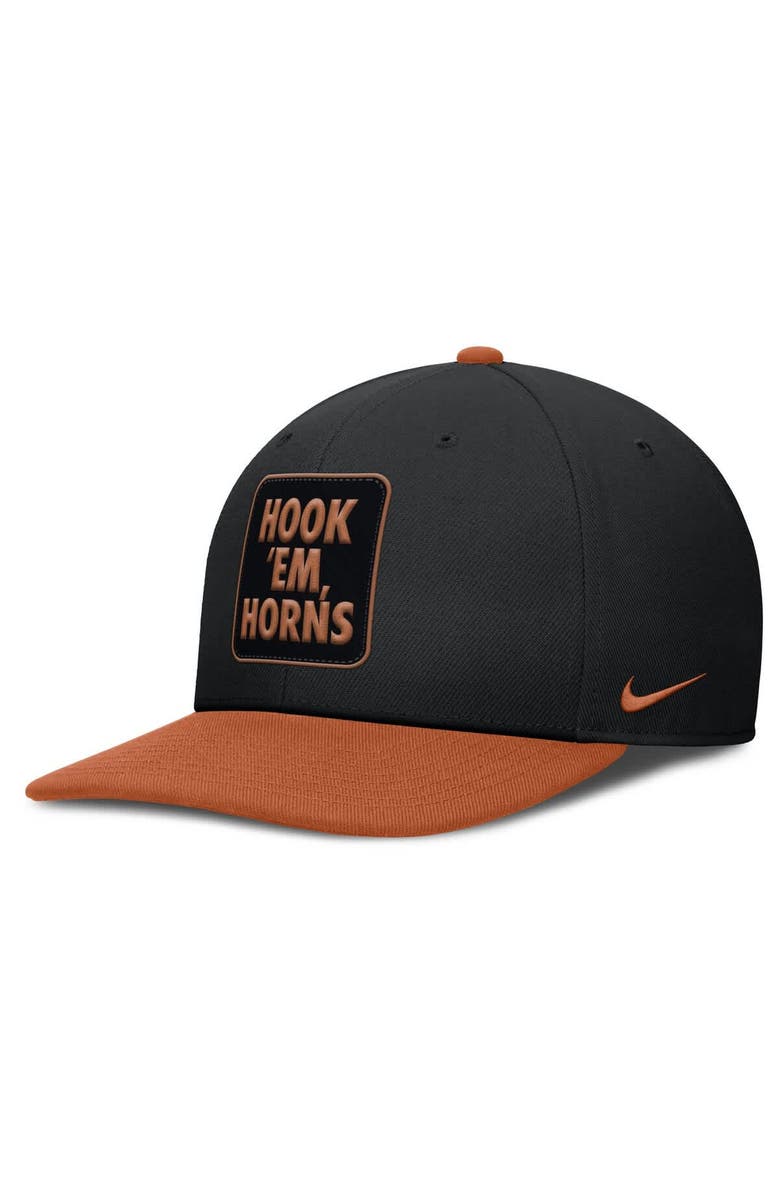 Nike Men's Nike Black/Texas Orange Texas Longhorns 2025 Sideline Campus Pro Local Snapback Hat, Main, color, Black